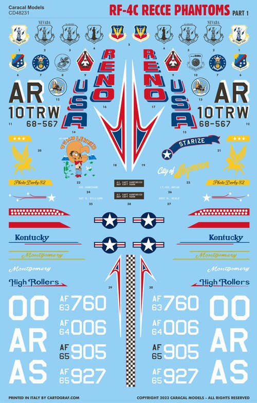 Caracal 1/48 decal RF-4C Recce Phantoms - Part 1 - CD48231