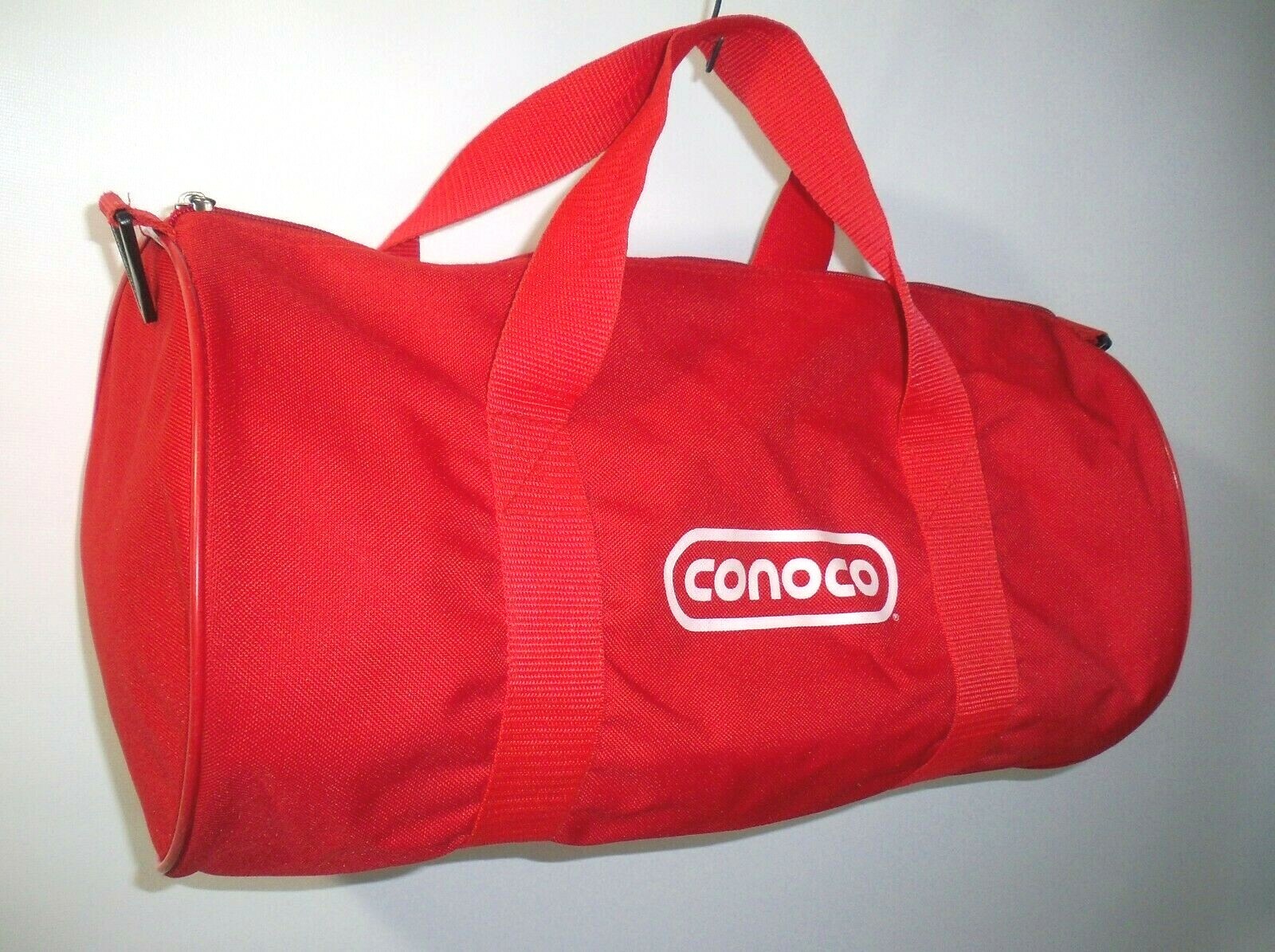 Vintage Conoco Red Canvas Duffle Gym Bag, Rare!