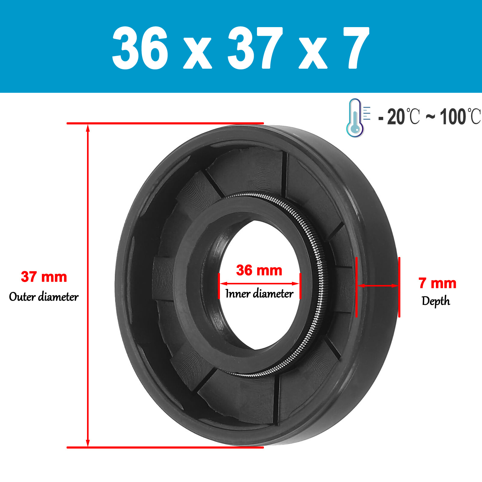 NBR Rotary Shaft Oil Seal /Lip Seal Nitrile 36mm to 38.1mm Shaft pick your size