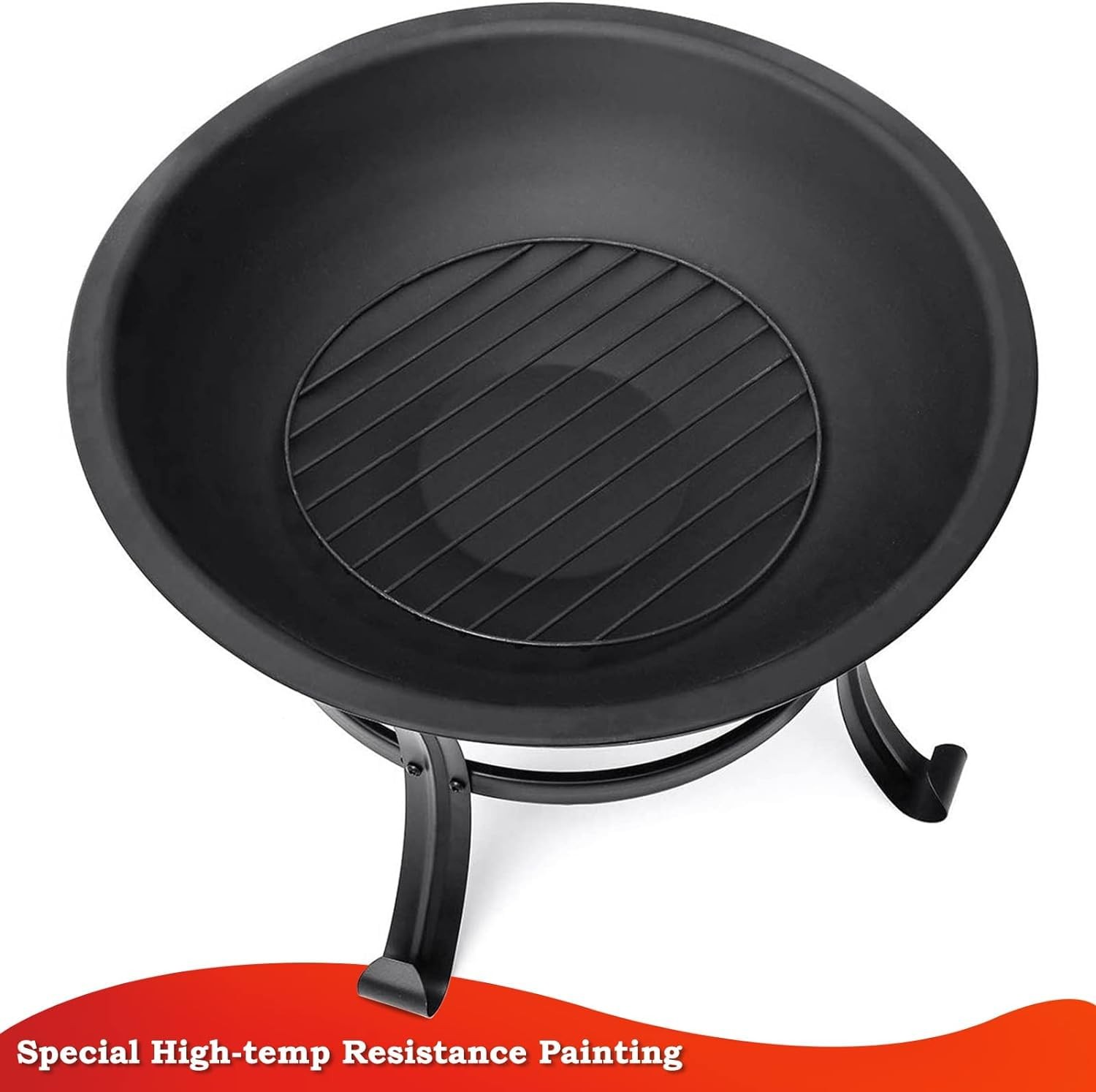 SINGLYFIRE 22 inch Fire Pit for Outside Outdoor Wood Burning Small Bonfire Pit S