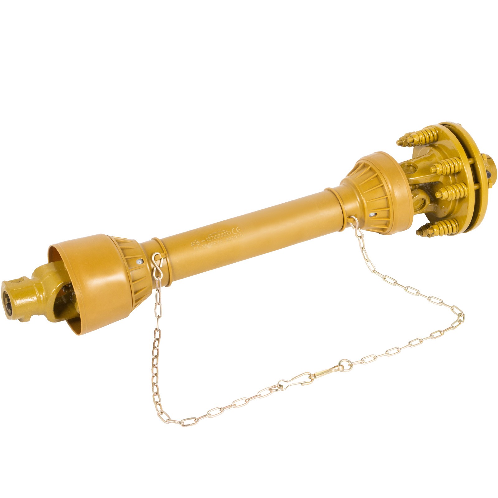 VEVOR PTO Shaft PTO Drive Shaft 1-3/8"x6 Spline w/Slip Clutch Yellow T4 31.5-41"