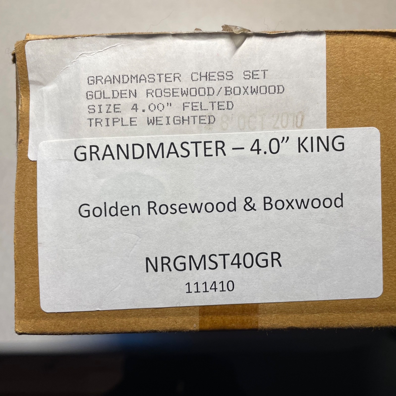 House of Staunton Grandmaster Chess Pieces - 4" King, Golden Rosewood & Boxwood
