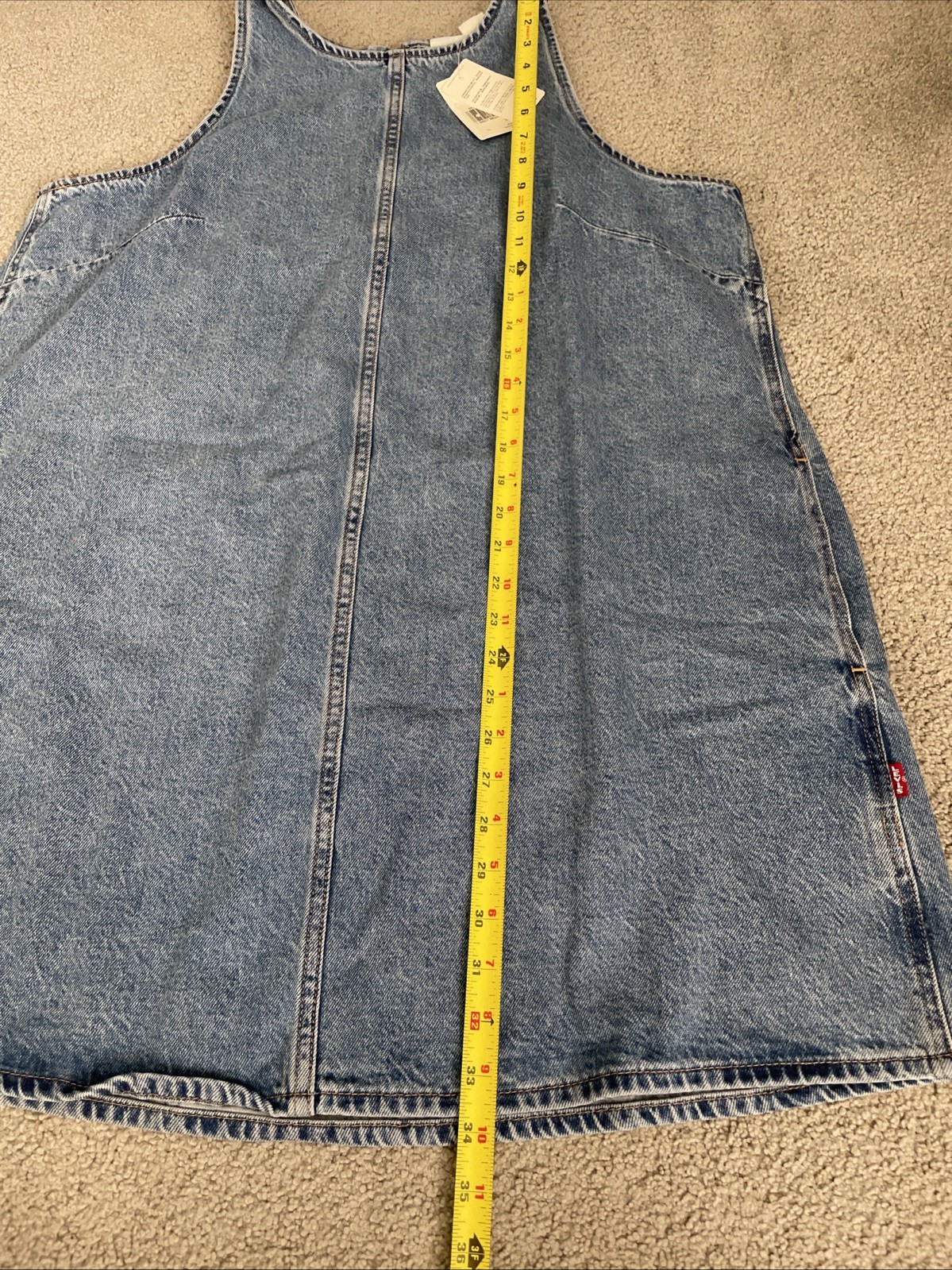 Levi's A Line Sz XL Denim Sleeveless Mini Length Shift Dress 90 Vintage Inspired