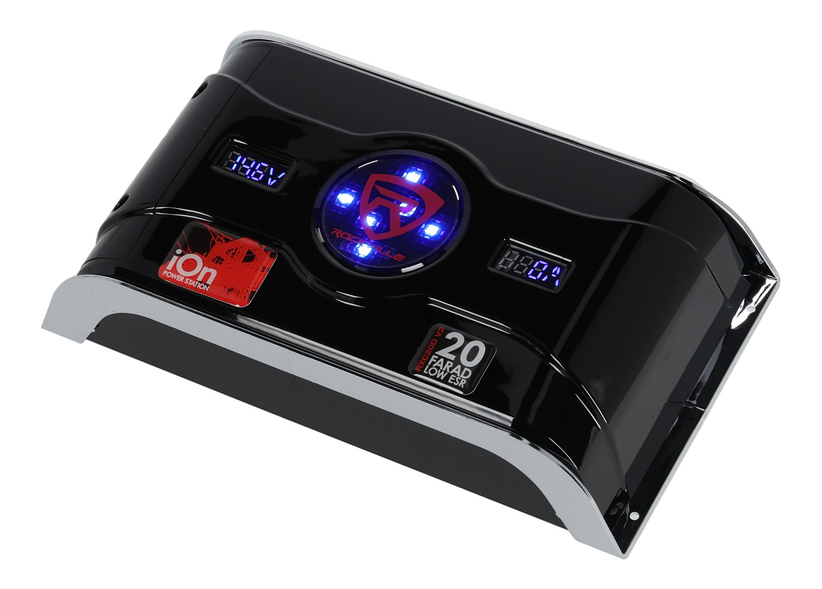 Rockville RXC20D V2 20 Farad Hybrid Ion Car Capacitor Voltage & Amperage Meter