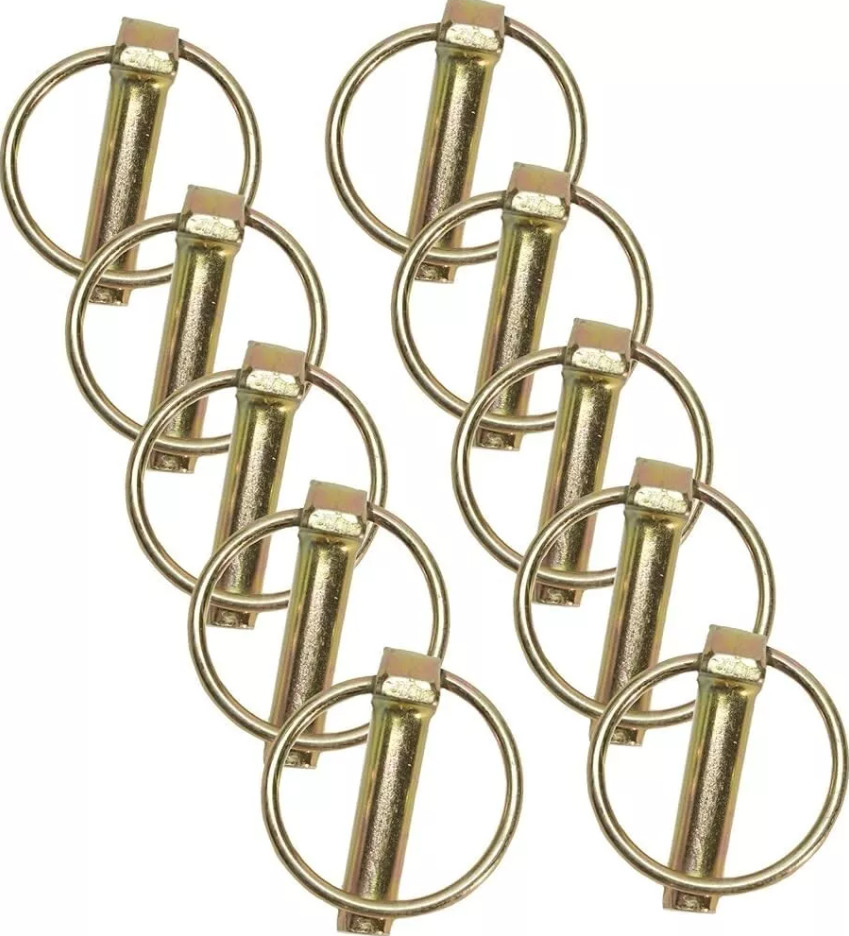 10 Pack of Tractor Implement Lynch Pins with Ring 5/16" x 2 1/8 Inch