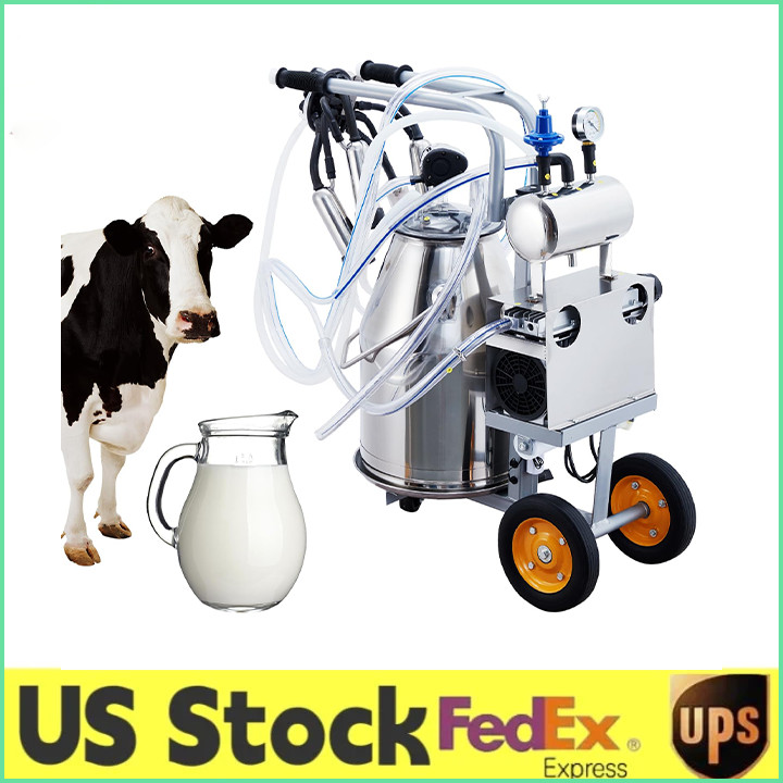 Portable Electric Milking Machine for Cows & Goats W/25L Bucket,Adjustable Press