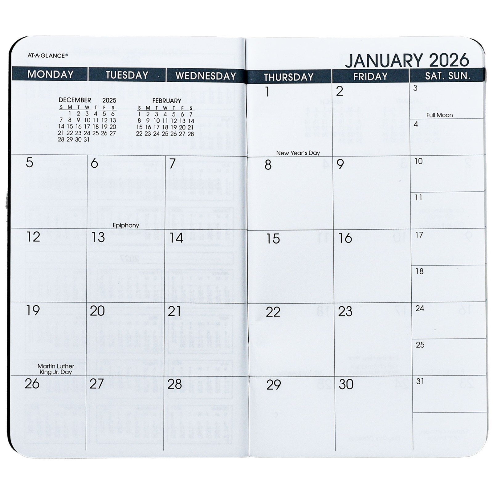 2026 & 2027 At-A-Glance 70-024-05 Two Year Monthly Planner, 3-1/2 x 6"