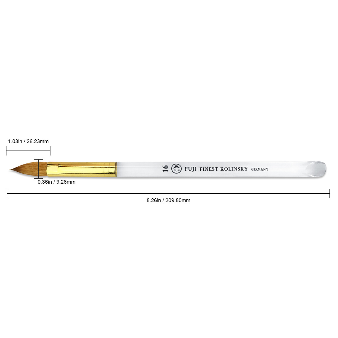 Fuji and Pana Finest 100% Pure Kolinsky Hair Brush from Size # 6 # 8 # 10 # 12