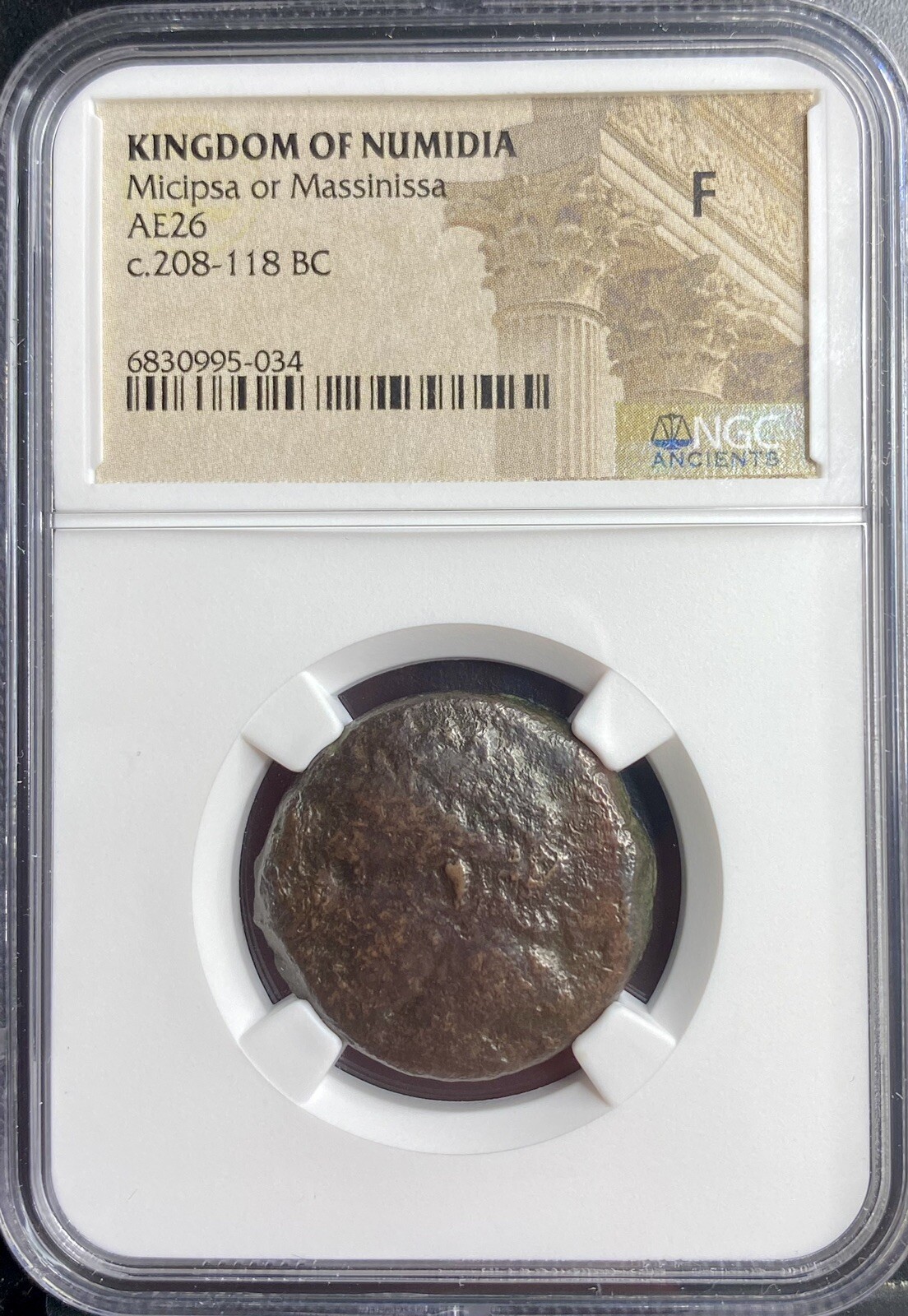 Numidian Empire Coin 208BC-118BC Punic War NGC Genuine Ancient Carthage Era