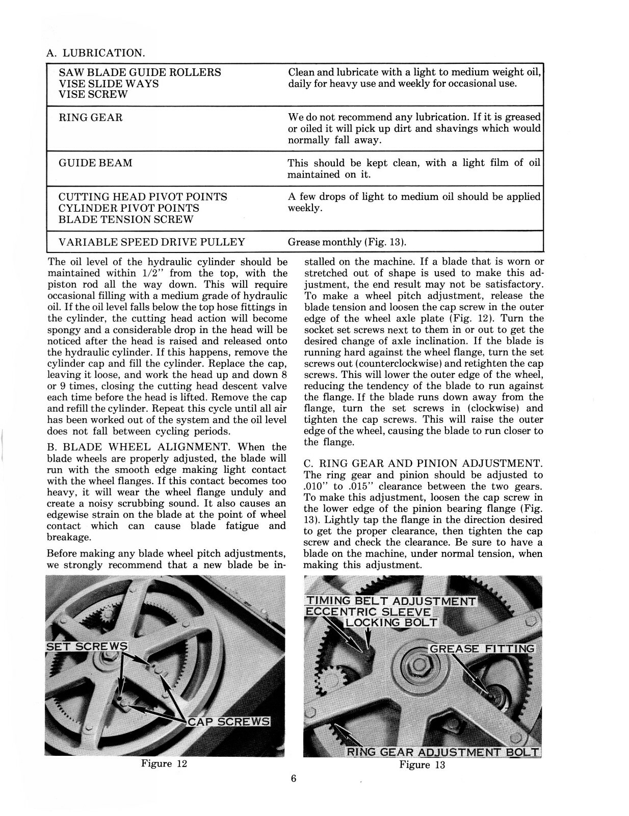 W.F. Wells Horizontal Bandsaw L-9 Operator, Maint, & Parts LIst Manual #1828