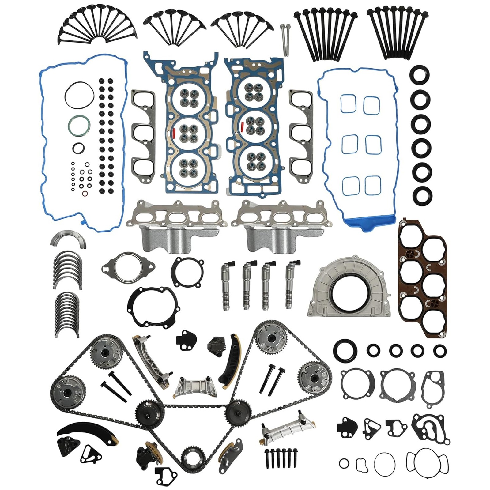 Engine Rebuild Kit Timing Chain VVT Bearing For BUICK Cadillac Chevy Equinox3.6L