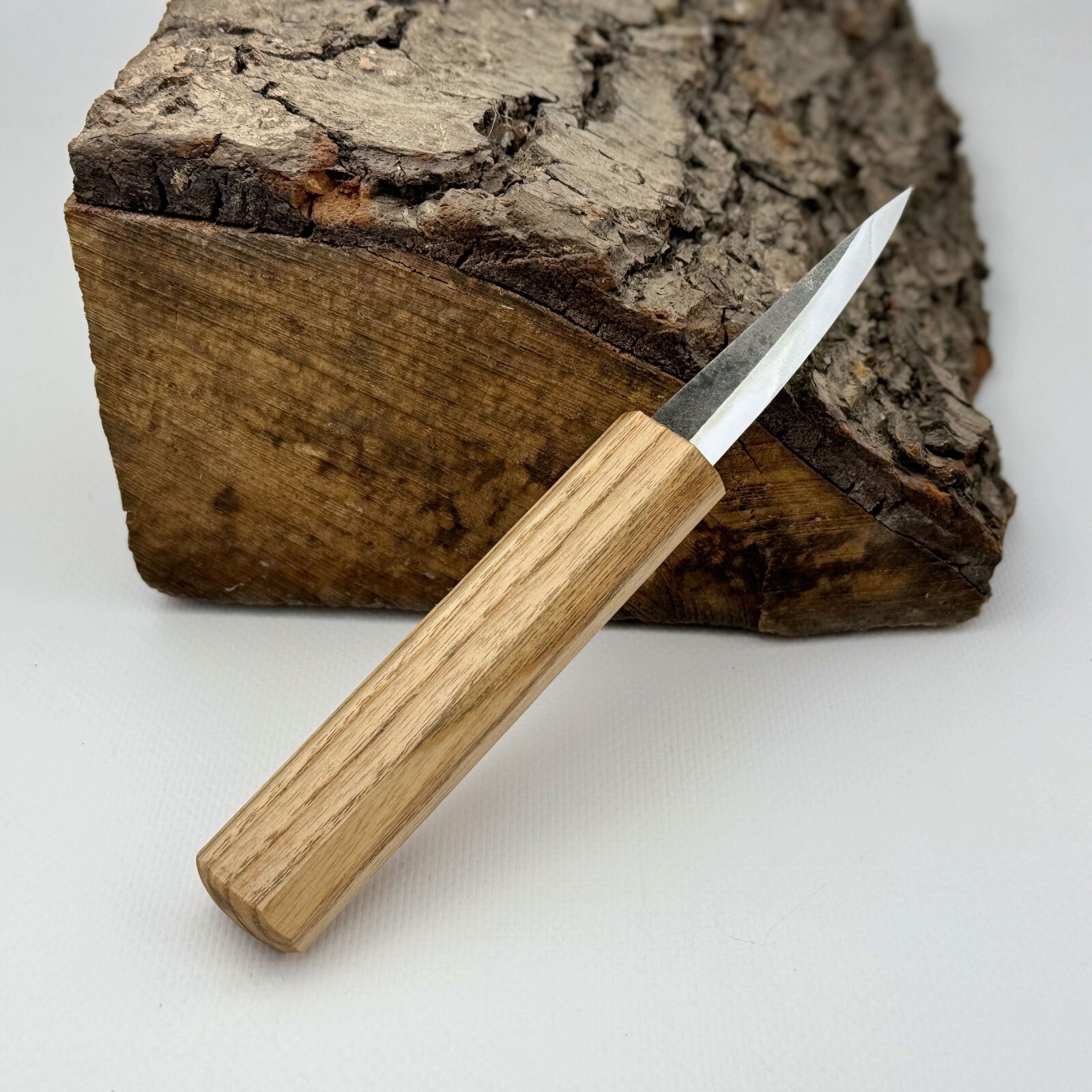 Hand-Forged Sloyd Knife – Carbon Steel Blade, Ash Handle, For Bowl Carving