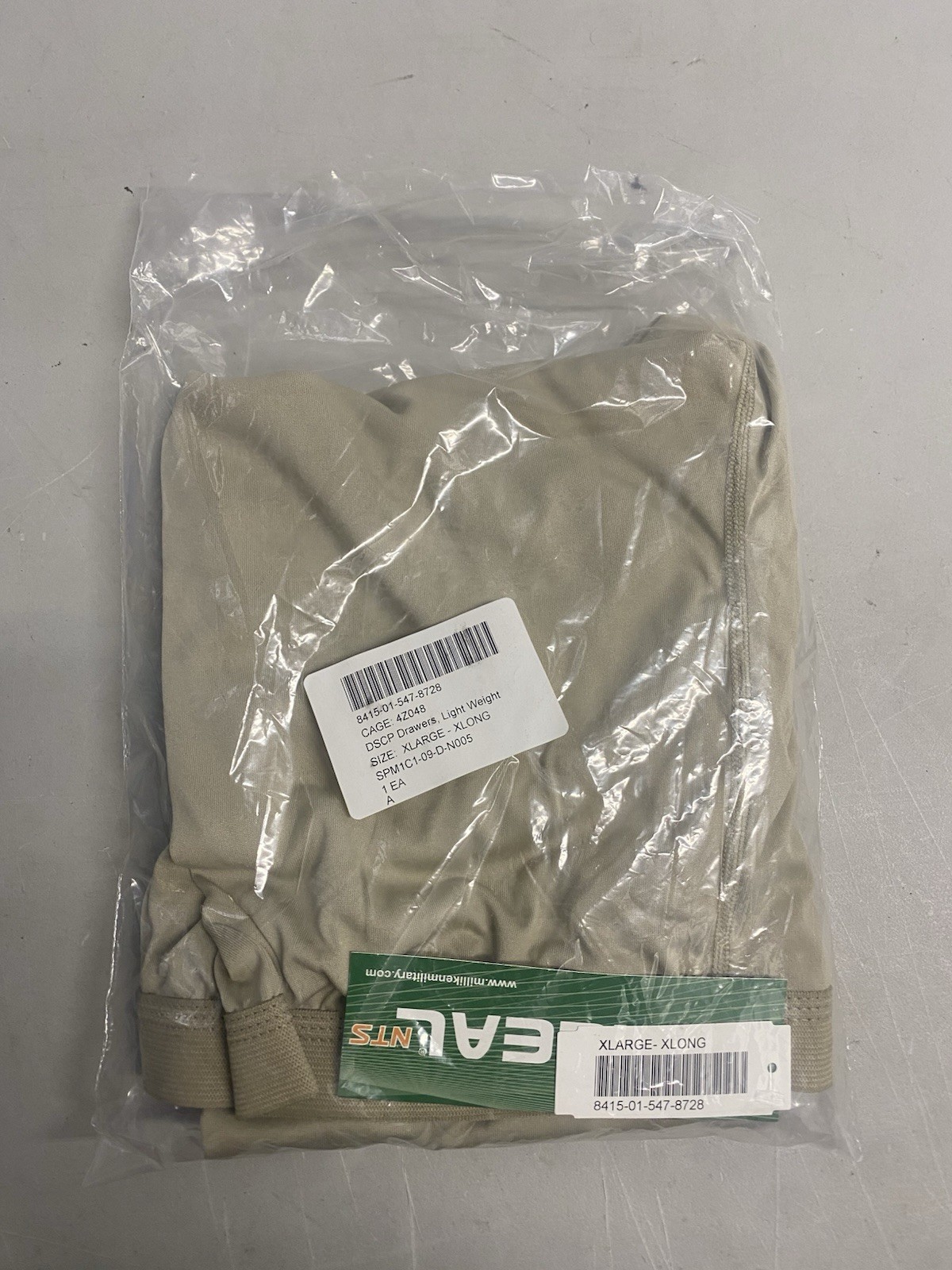 New US Military Milliken Drawers Light Silk Weight Long John Pants XL X-Long