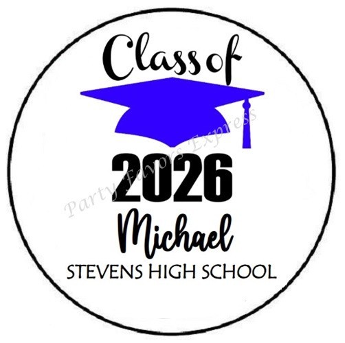 CLASS OF 2026 PERSONALIZED CUSTOM ENVELOPE SEALS LABELS STICKERS PARTY FAVORS