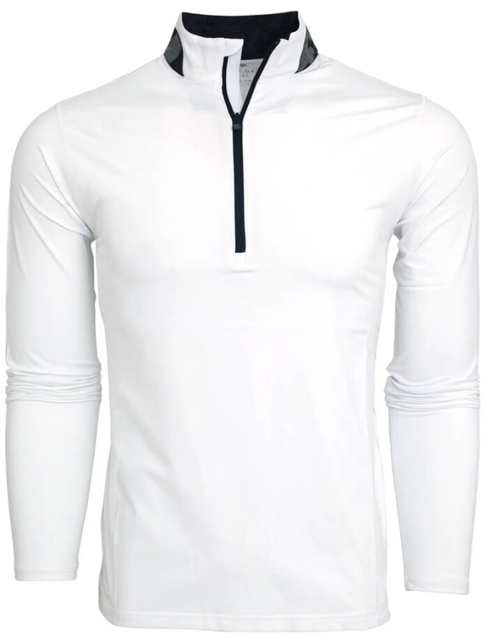 Greyson Men's Guild Sport Golf Performance 1/4 Zip Pullover White