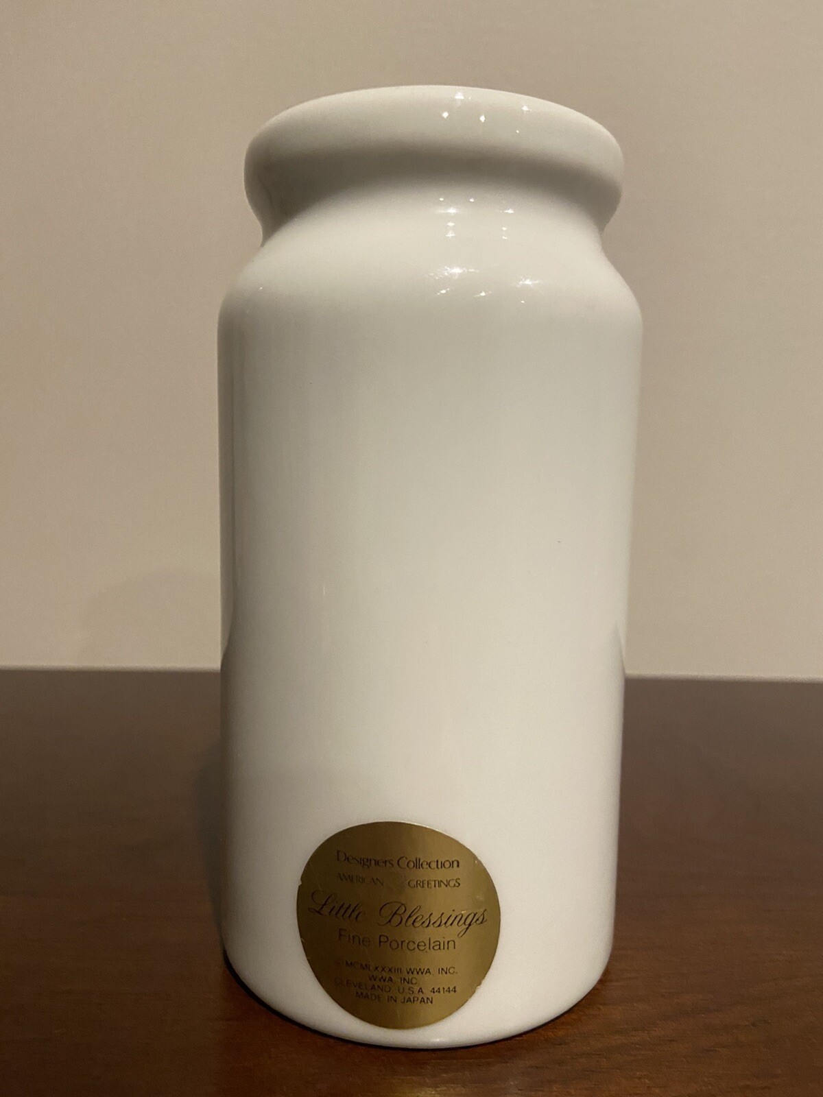 Vintage [1983] Porcelain Baby Powder Shaker ~ "Welcome to the World Little One"