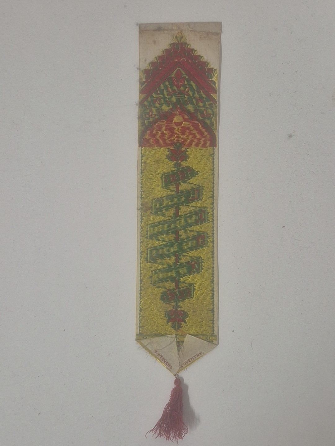 1880s-90s T. Stevens Coventry SILK Bookmark Ecclesiastes 12:1