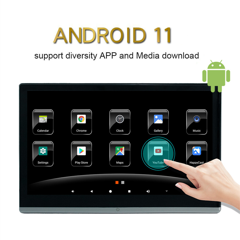 Android 11 Headrest Monitor WIFI Car TV Player Bluetooth Rear Seat Entertainment