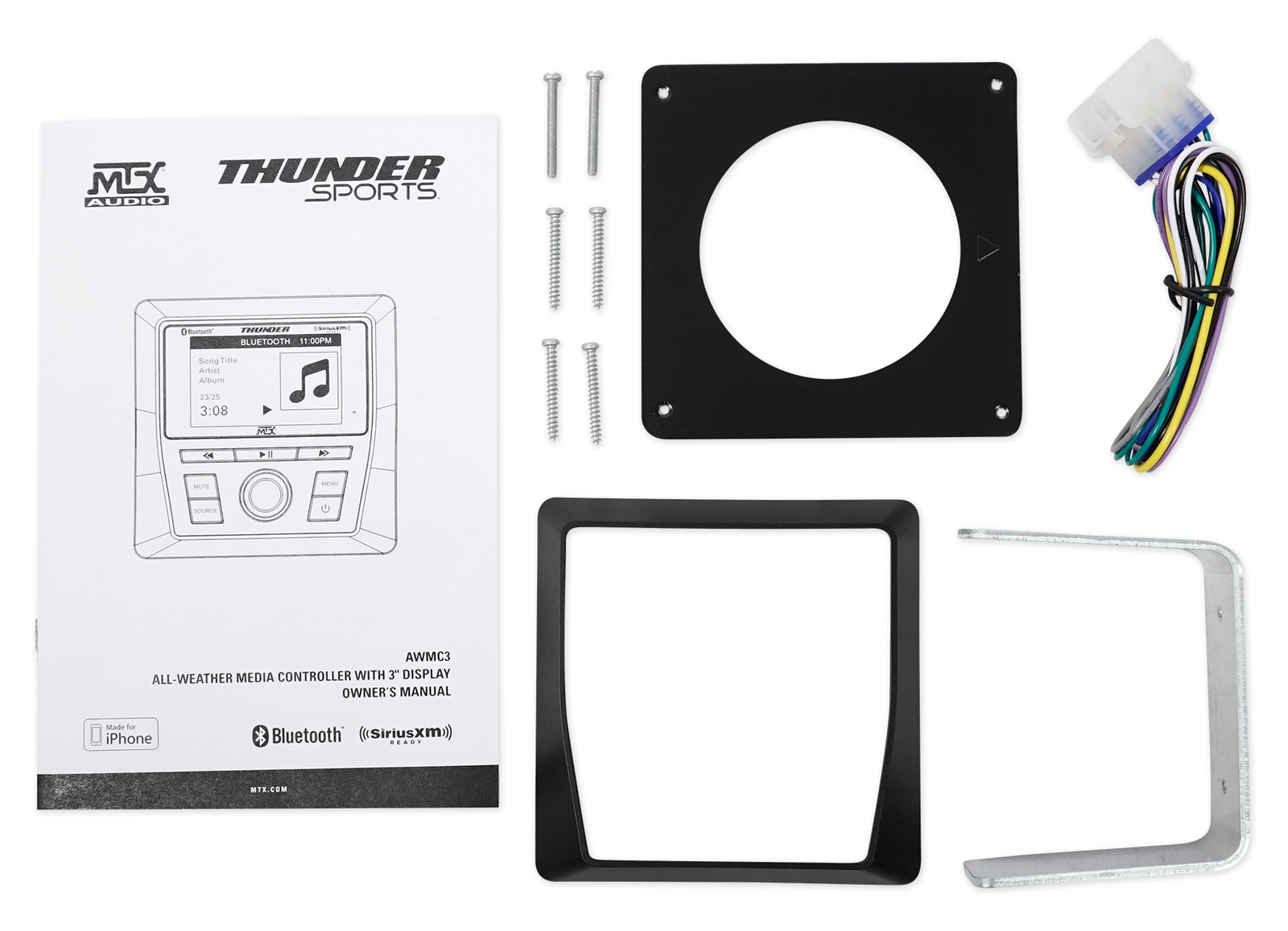 MTX AWMC3 Marine Receiver w/ Bluetooth AM/FM/WB/SiriusXM 4 Boat/RZR/ATV/UTV/Cart