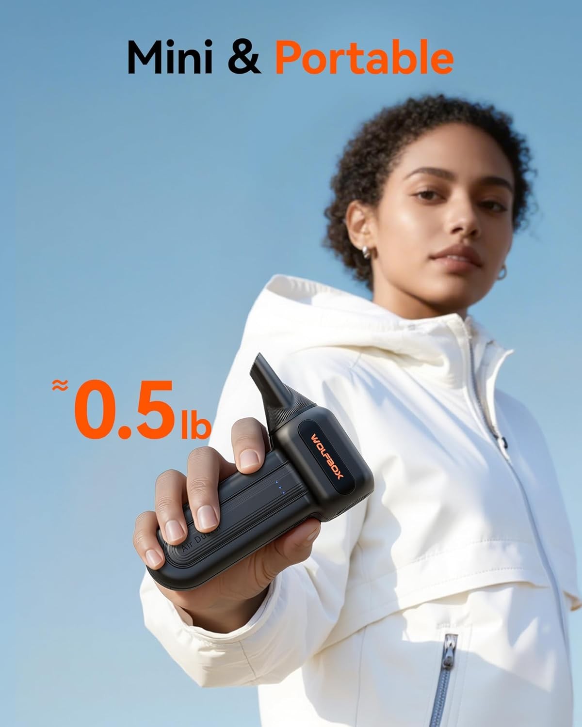 WOLFBOX MF60 Compressed Air Duster Mini Blower 3 Speed for Keyboard, Car, House