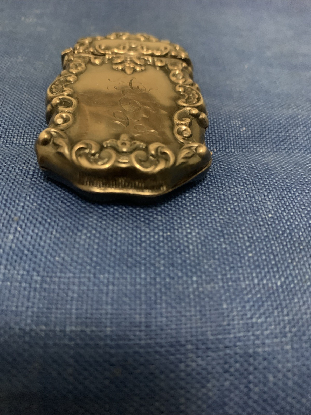 Antique Sterling Silver Match Safe Vesta Case Art Nouveau Circa 1900