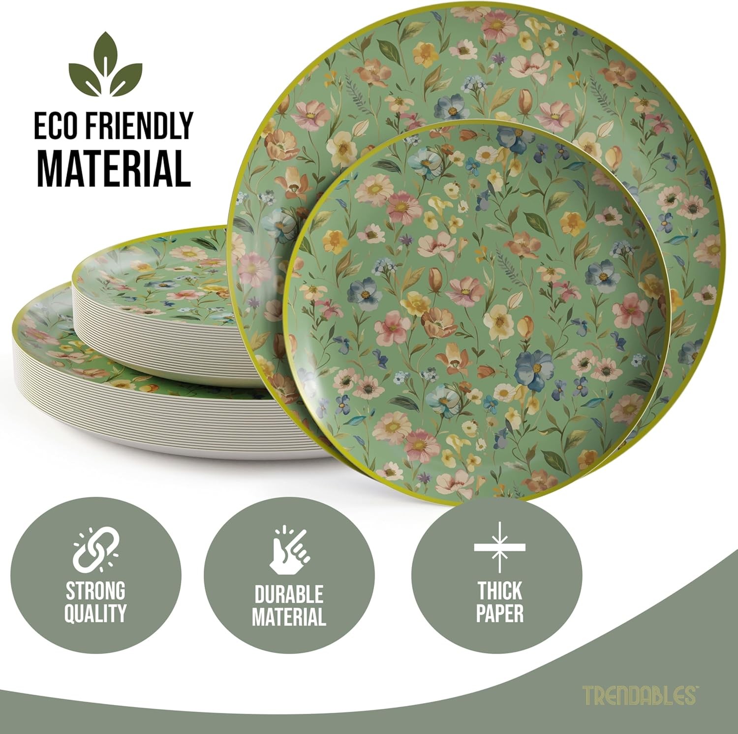 Fancy 8" & 10" Paper Plates for All Occasions - 32pc Floral