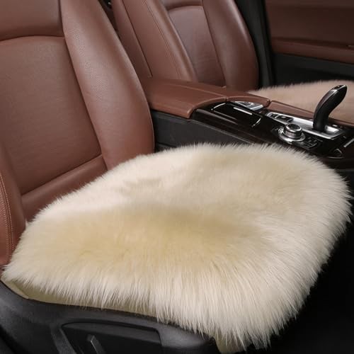 New Zealand Natural Wool Square Sheepskin Seat Pad 18x18 Inch 1 Cream Coffee