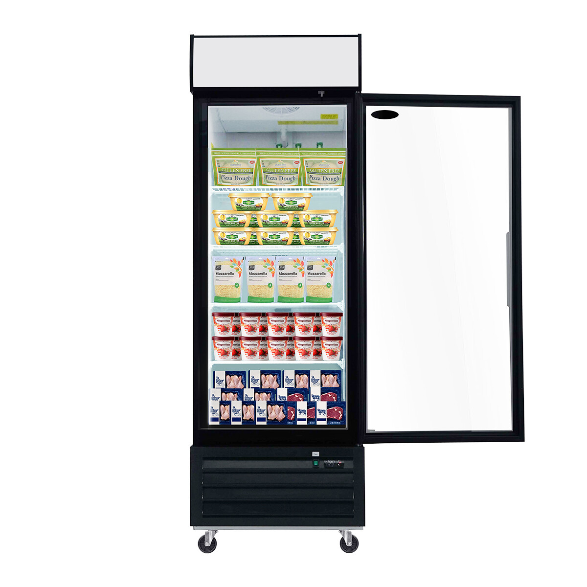 27" Commercial Reach in Freezer Glass Door Food Display Restaurant Merchandiser