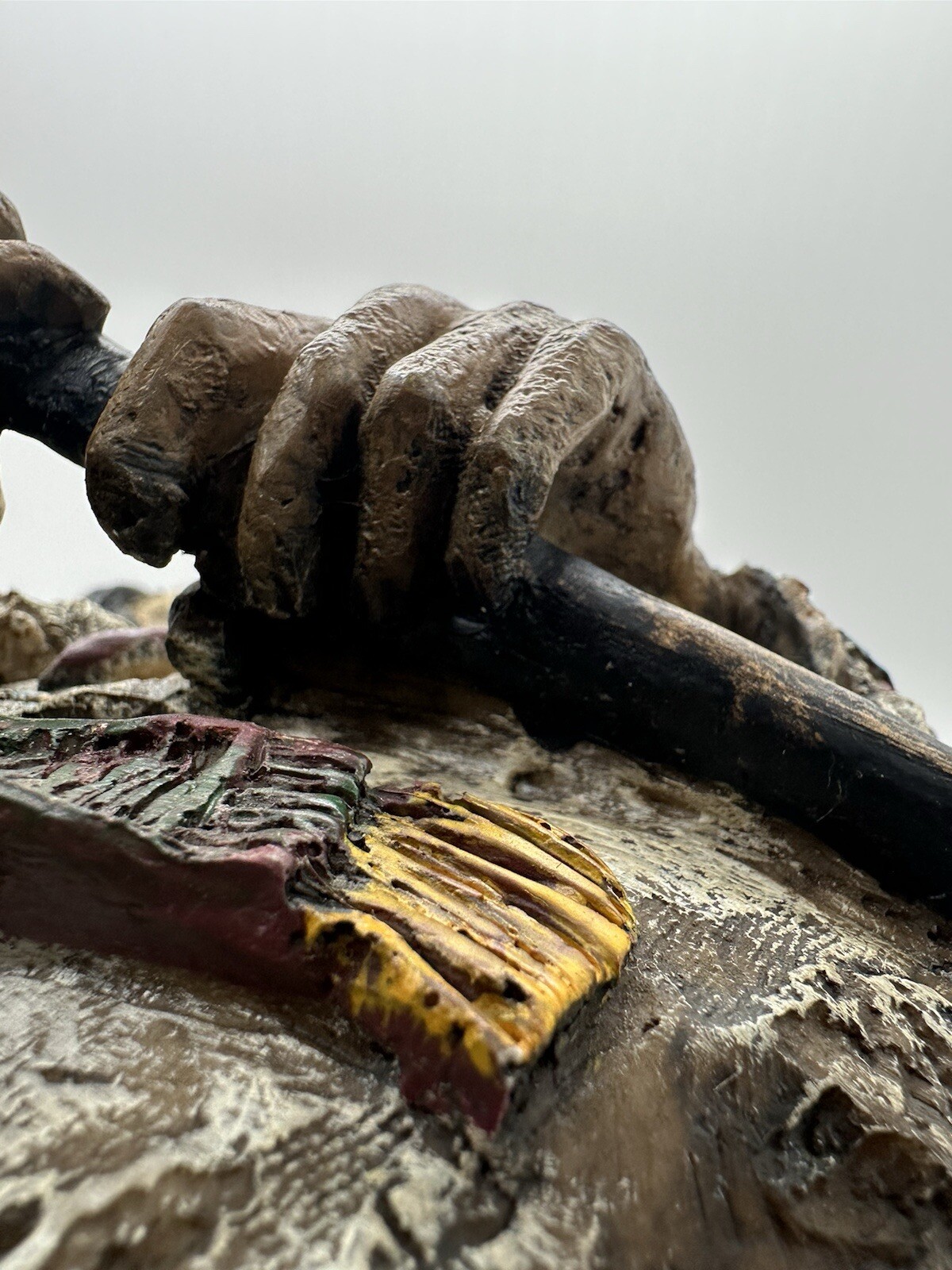 Native American Indian Large Bust Resin Sculpture Hand Painted Very Detailed