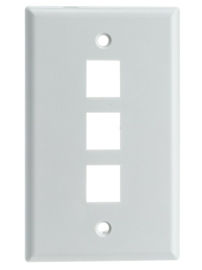 Wall Plate for Cat5e Cat6 Cat7 Keystone RJ45 Jack White 1 2 3 4 6 Ports Hole Lot