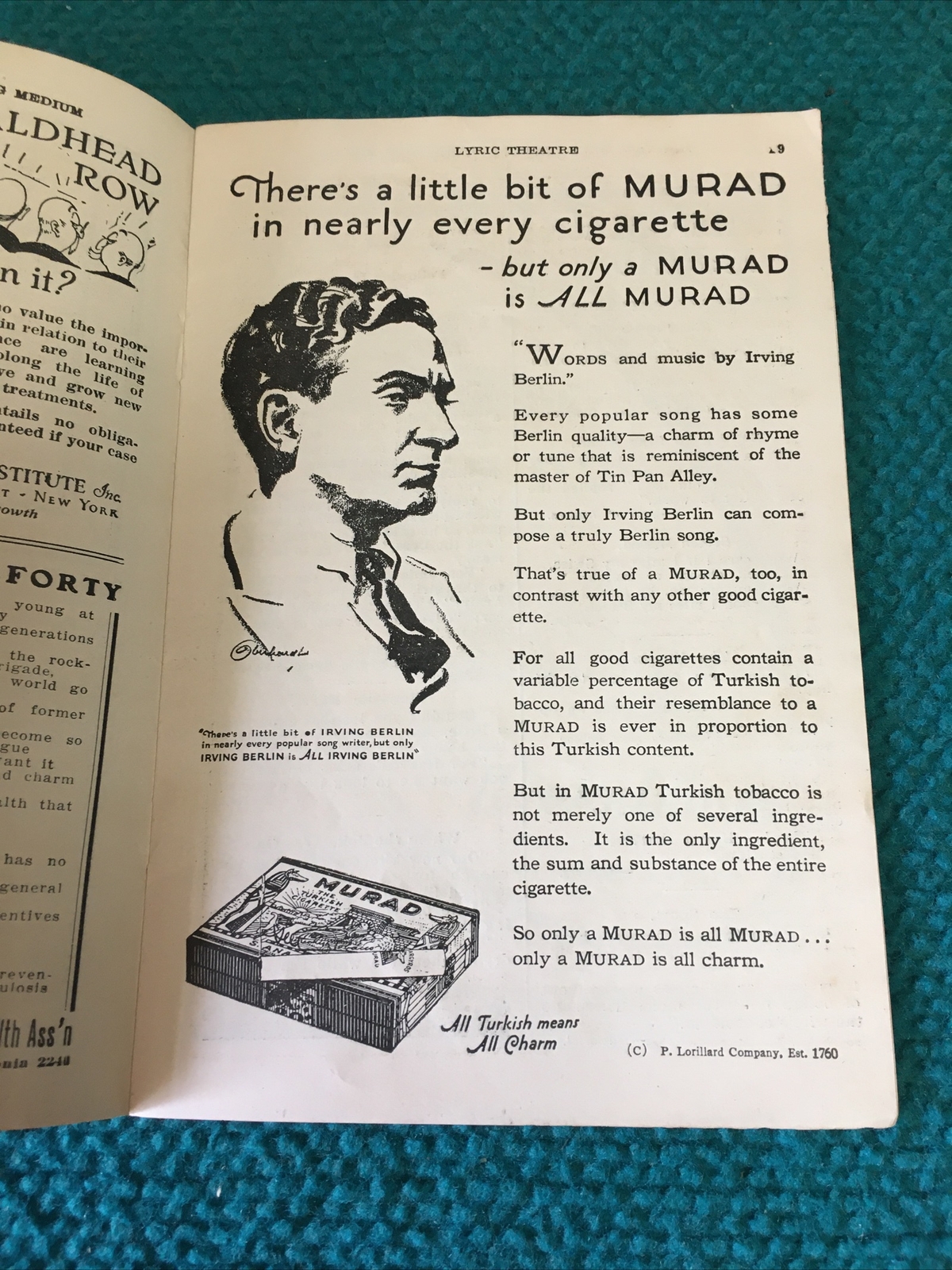 1926 Vintage : LYRIC THEATRE "The Cocoanuts" BROADWAY PLAYBILL @ Marx Brothers