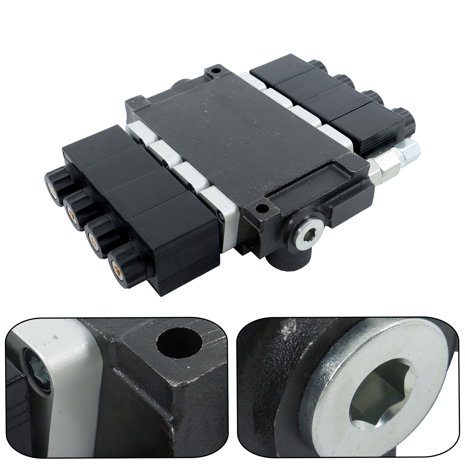 Heavy Duty 4 Spool Hydraulic Control Valve 12V DC 13 GPM 3600 PSI