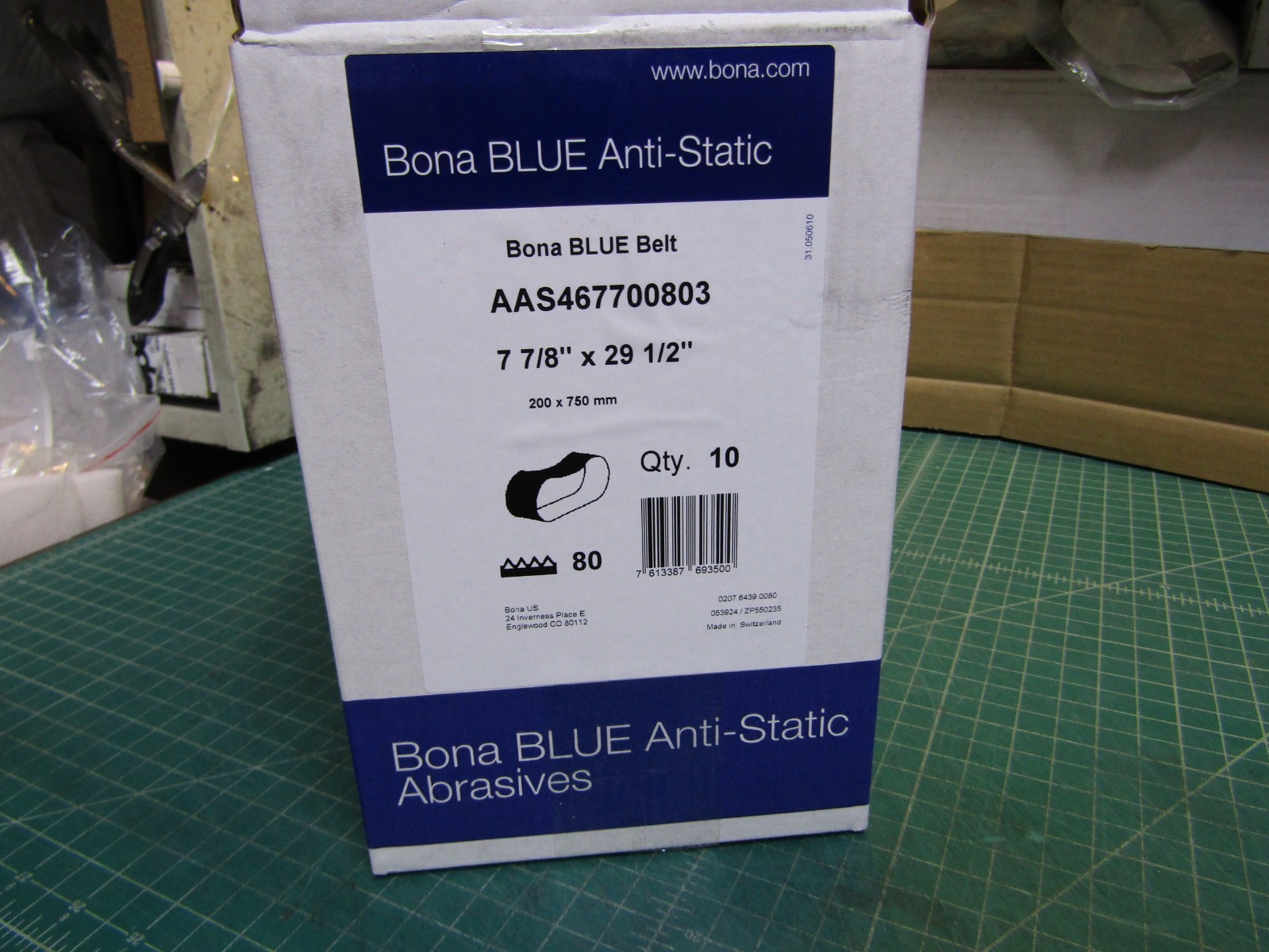 10 – Bona Blue AAS467700803 BLUE 8" Sanding Belts 7-7/8” x 29-1/2” 80 Grit NEW