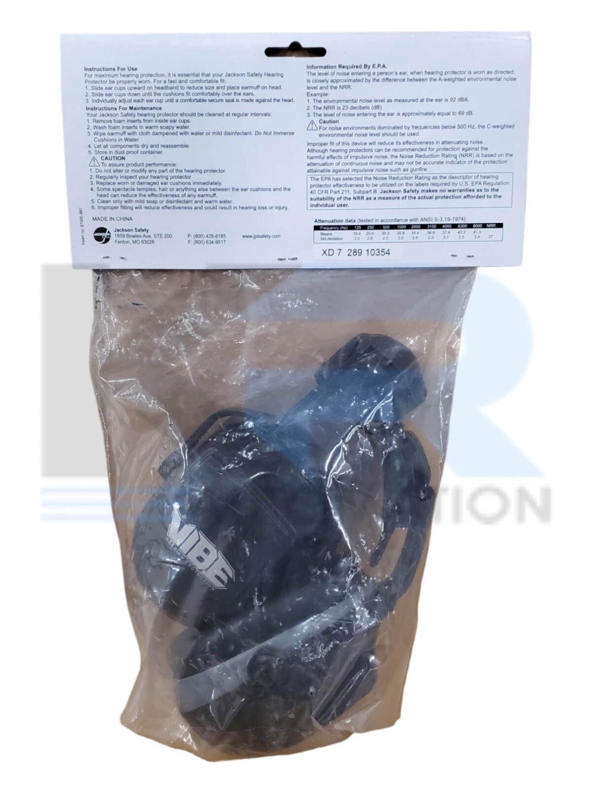 NEW SEALED Jackson Safety 3015093 Vibe Cap Mounted Passive Earmuffs NRR 27 20778