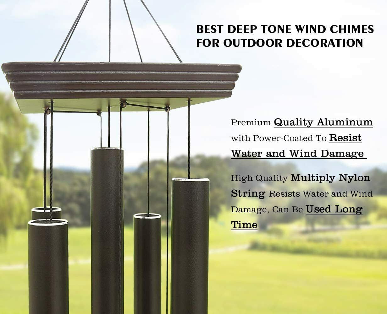 LARGE 48" Metal Tube Deep Tone Resonant Bass Sound CHURCH Bell Wind chime