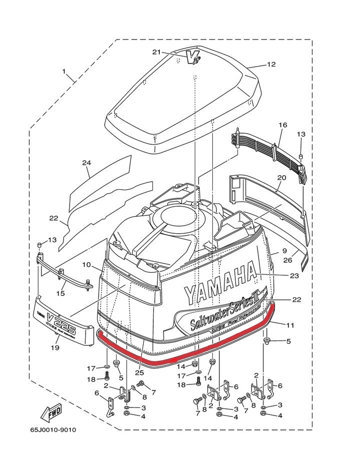 YAMAHA OEM Cowling Seal 61A-42615-01-00 1992-2005 L S V LX SX VX 200 225 250