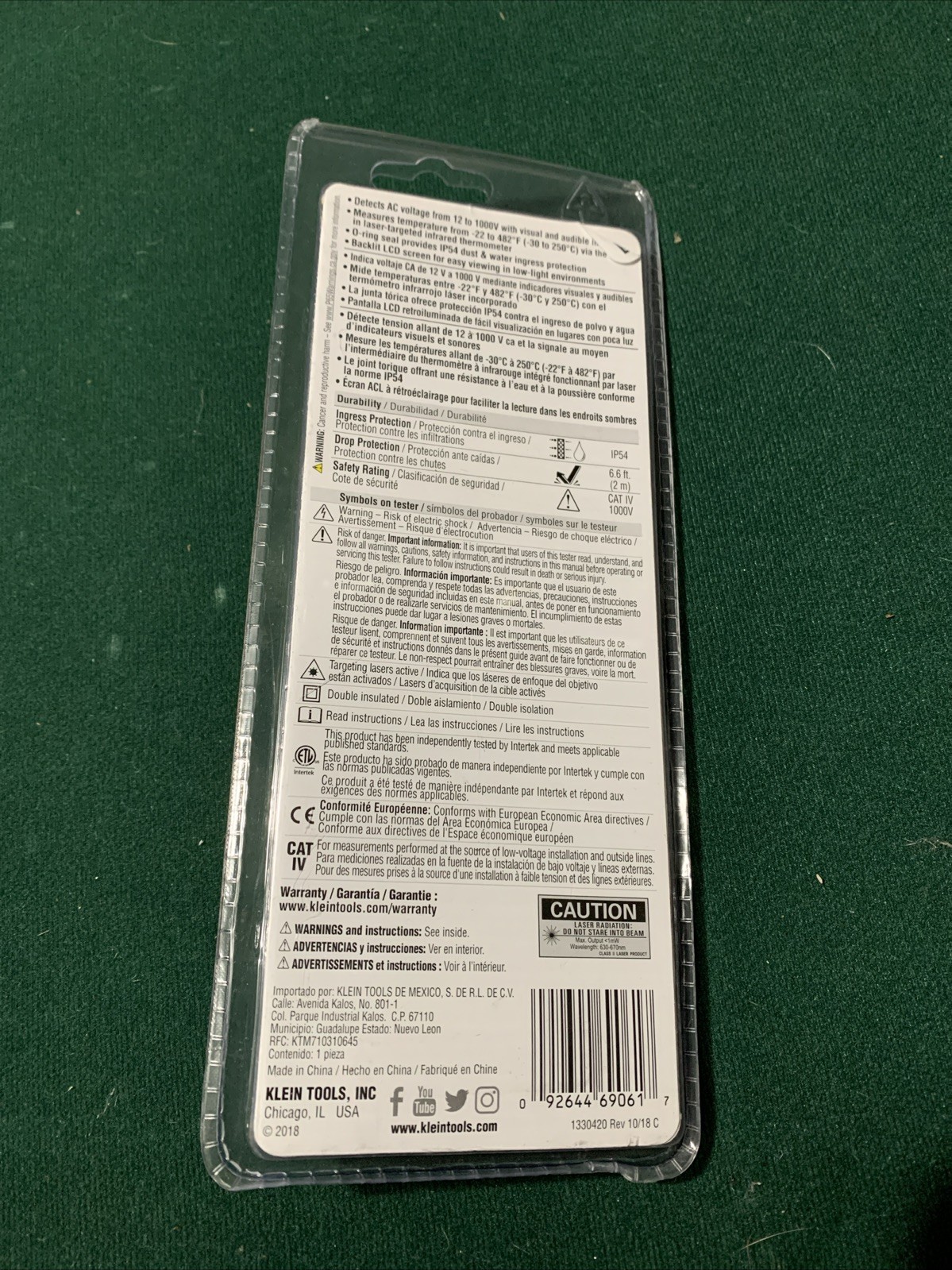 NEW Klein Tools NCVT-4IR Non-Contact Voltage Tester w/Infrared Thermometer