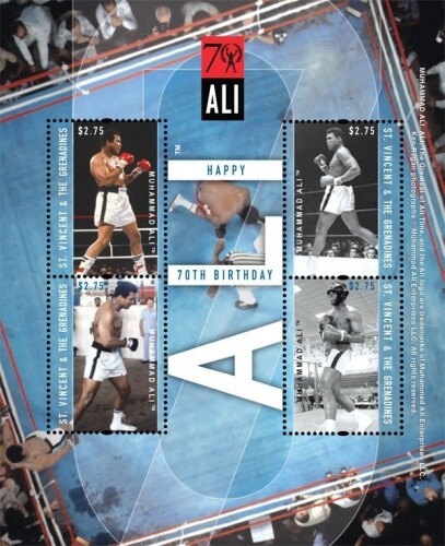 St. Vincent 2011 - Muhammad Ali Boxing - Sheet of 4 Stamps - Scott #3808 - MNH
