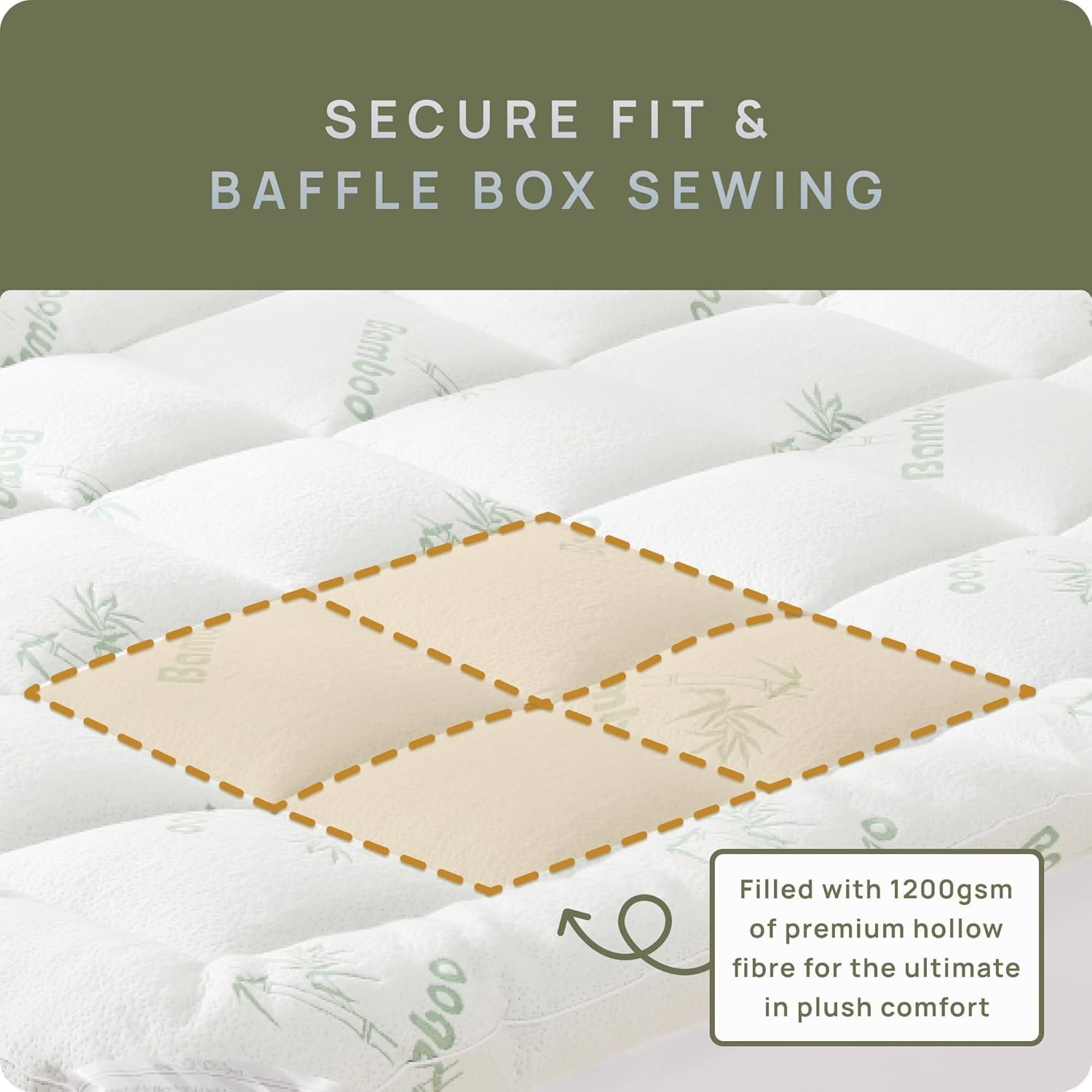 Cooling Bamboo Mattress Topper for Back Pain Relief,8-20"Deep Pocket for Bedroom