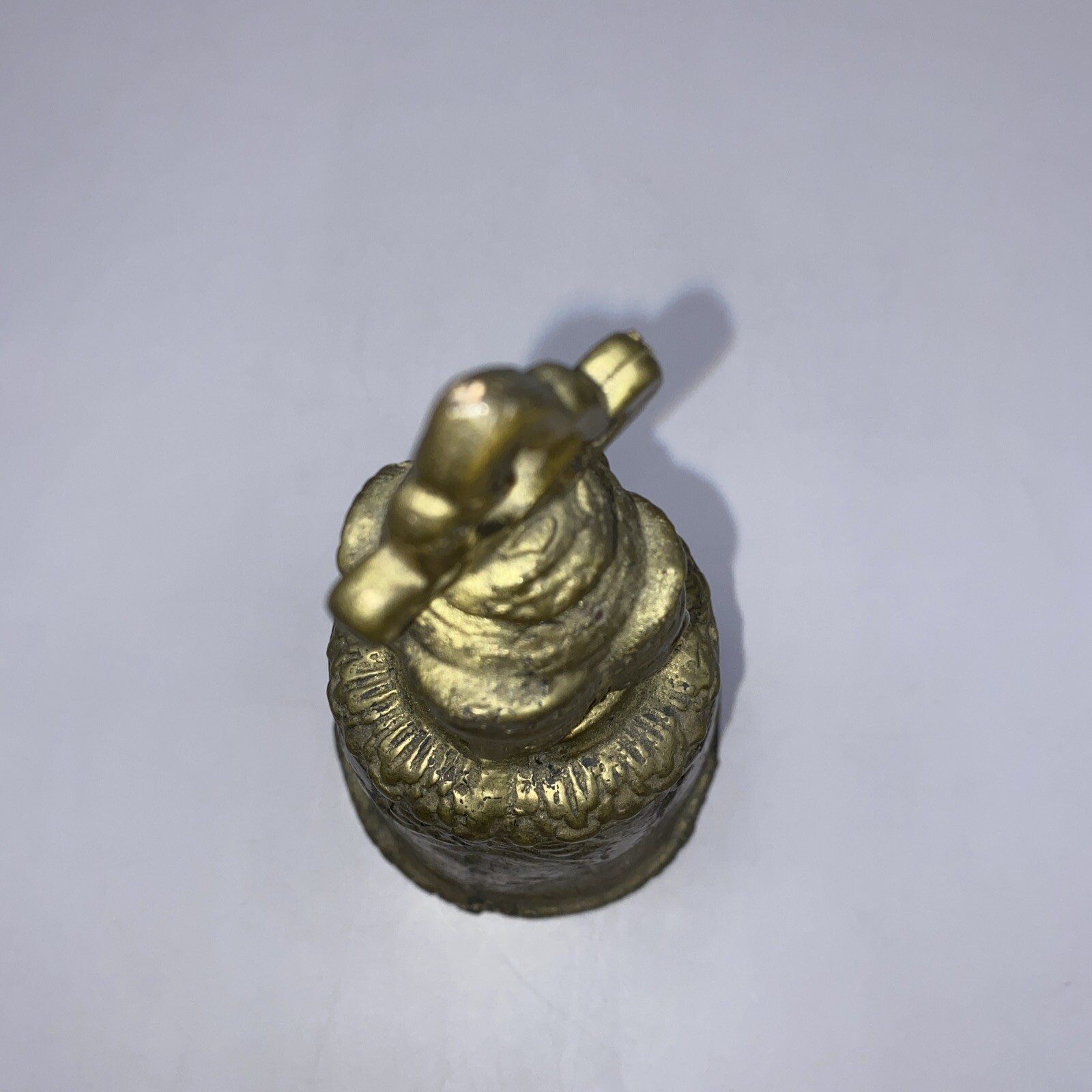 Antique BRONZE TEMPLE BELL Buddhist Tibetan Ritual Temple Bell W/ 4 Faces Handle