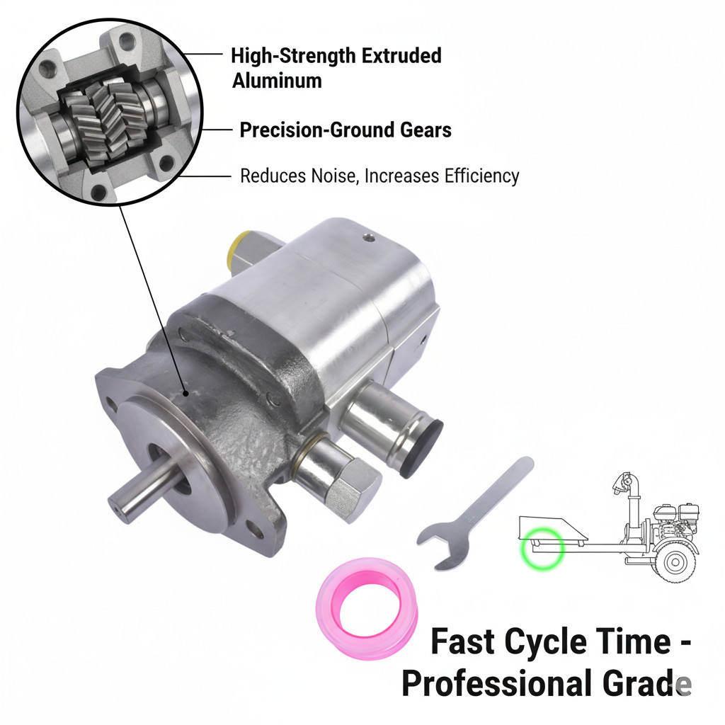 22 GPM 2-Stage Hydraulic Log Splitter Pump 3000 PSI 3600RPM Gear Pump 5/8" Shaft