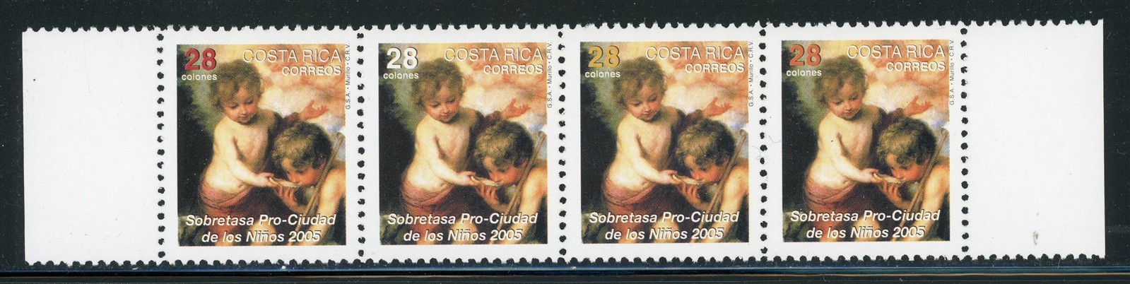 COSTA RICA MNH: Scott #RA124 "2005" Postal Tax Series #1 CV$4+