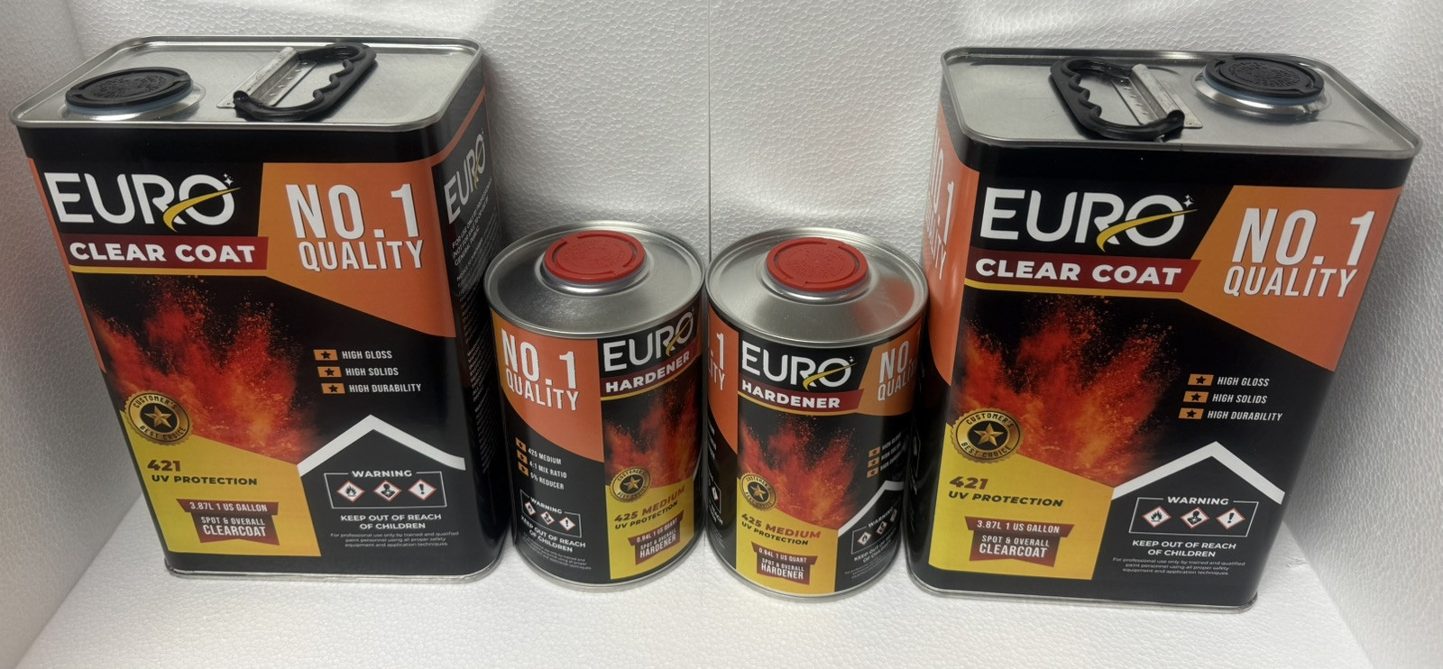 2 kit HS 2K High Gloss 4:1 Clear coat Gallon MEDIUM Hardener 2 gallons kits
