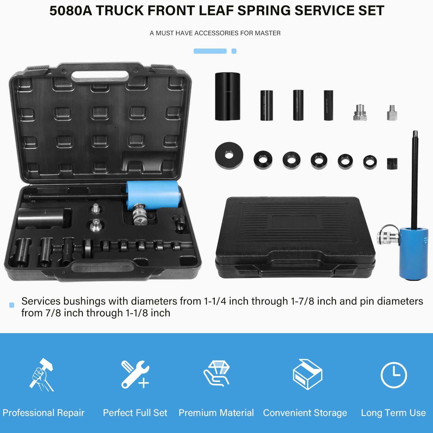 5080A Truck Front Leaf Spring Pin and Bushing Service Set (10 Tons Force)