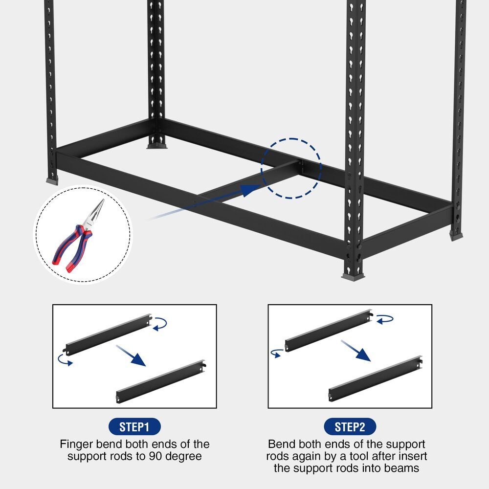 WORKPRO 5Tier Steel Shelving Storage Unit 35-3/10"x17-1/2"x 72" Heavy Duty Shelf