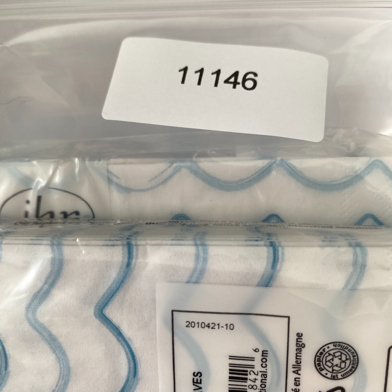 IHR Cocktail Napkins 3-Ply Paper Napkin 20-Count Coastal Seahorse Waves