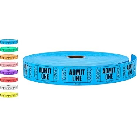 Tacticai 2000 Blue Raffle Tickets - Admit One Roll for Events & Fundraisers