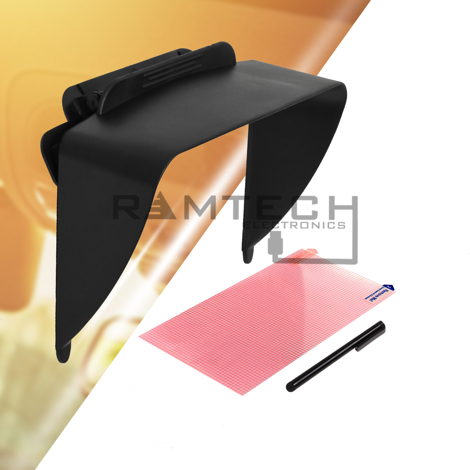 7" Clip-on Visor Sun Shade Sunshade for Furrion Vision S Camera System Monitor