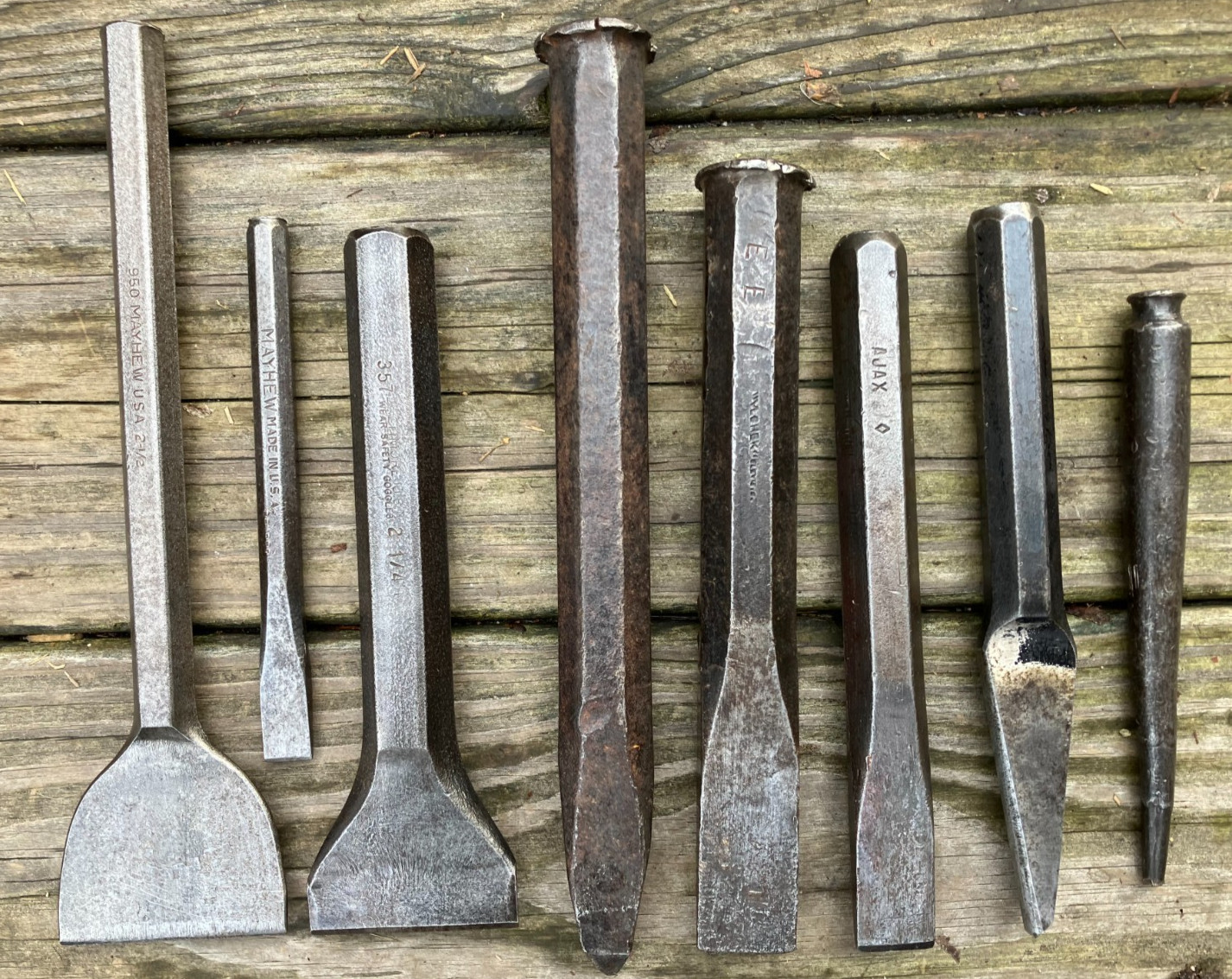 8 Good Vintage USA Stone Chisels
