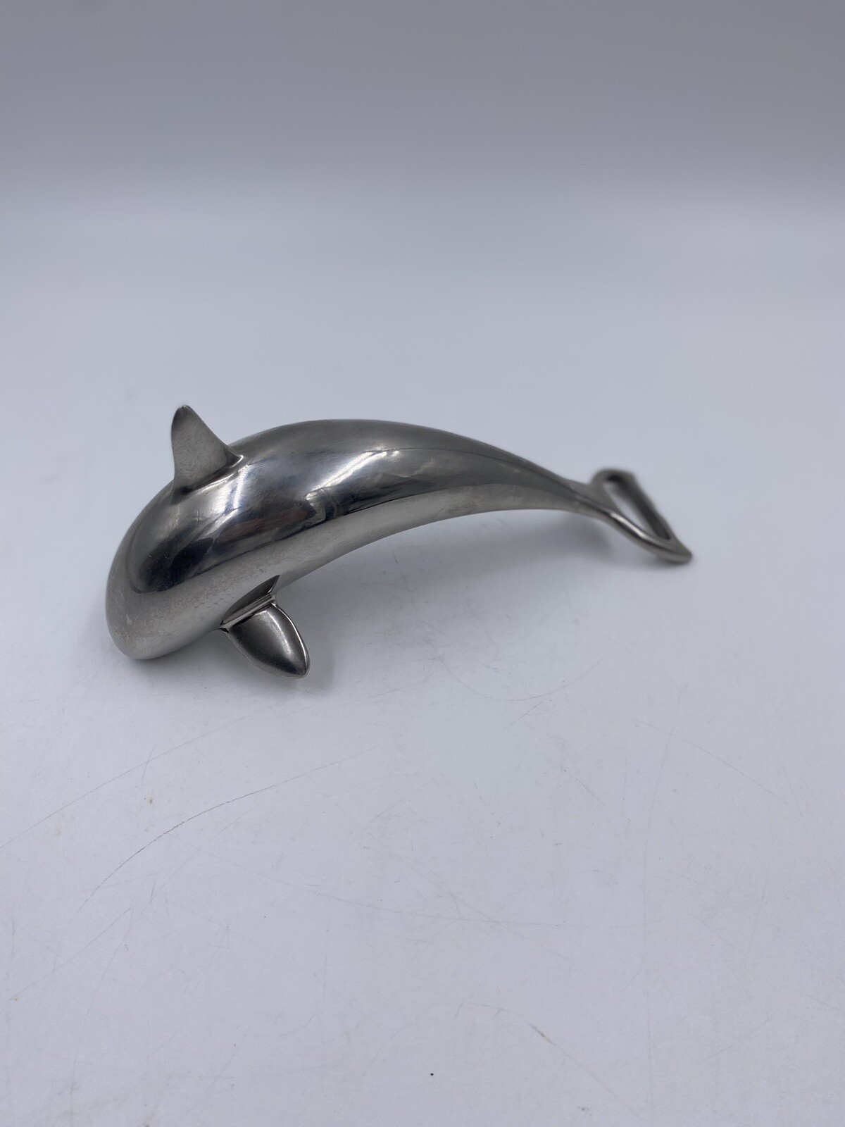 Vintage Silver Metal Dolphin Bottle Opener Rare Ocean Nautical